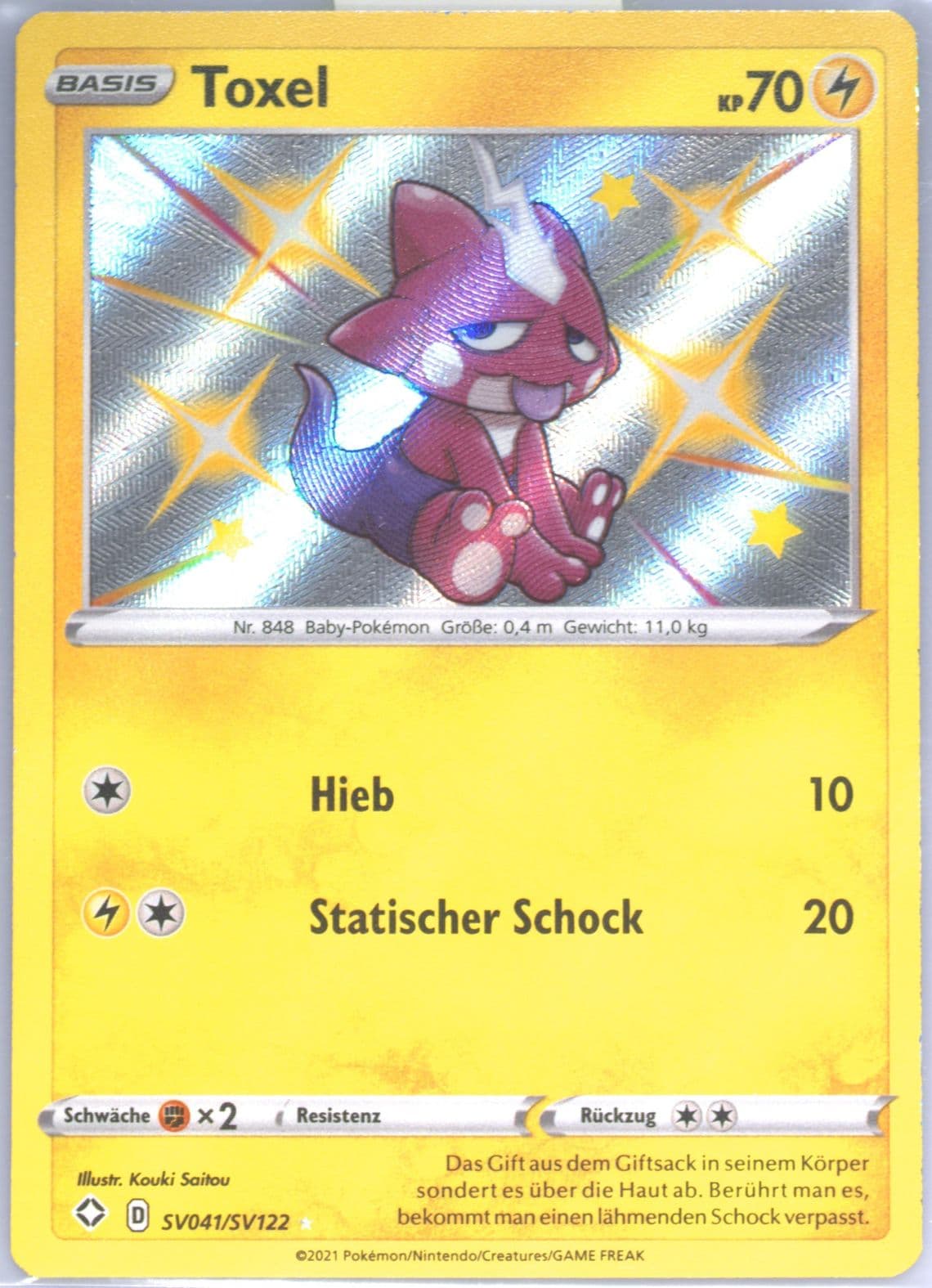 Toxel-Holo German (SV041) 2021 Pokemon Sword & Shield Shining Fates