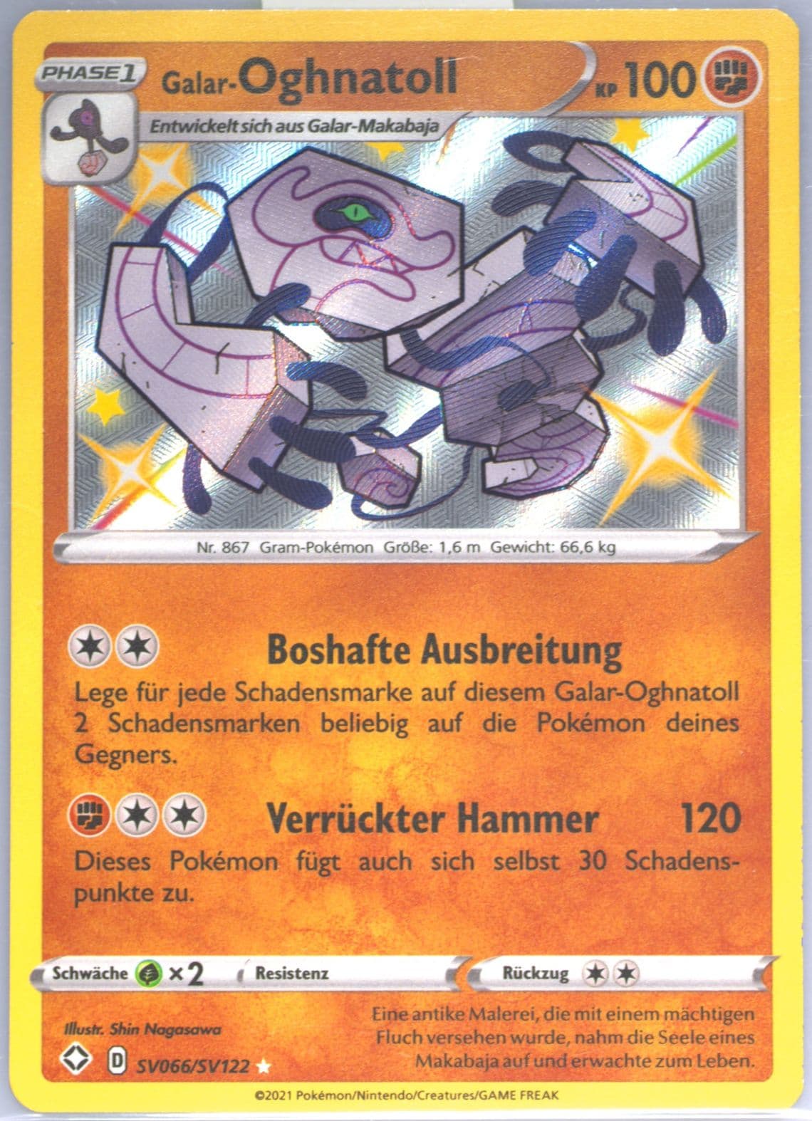 Galar-Oghnatoll-Holo German (SV066) 2021 Pokemon Sword & Shield Shining Fates