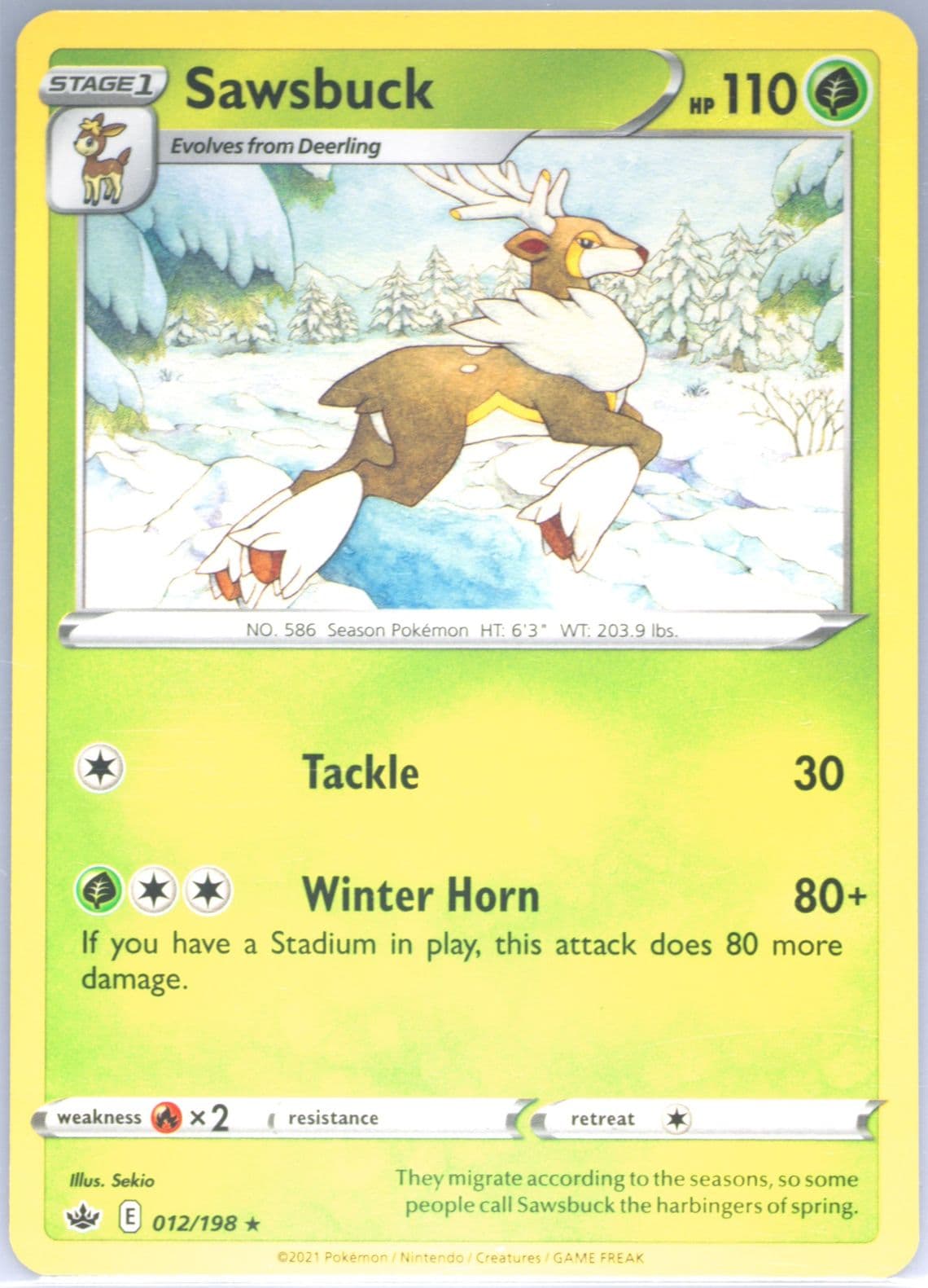 Sawsbuck (012) 2021 Pokemon Sword & Shield Chilling Reign