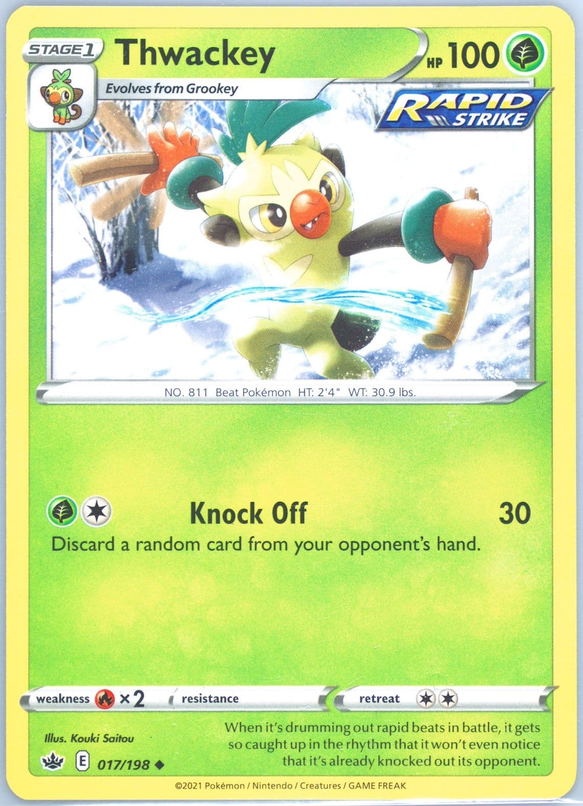 Thwackey (017) 2021 Pokemon Sword & Shield Chilling Reign