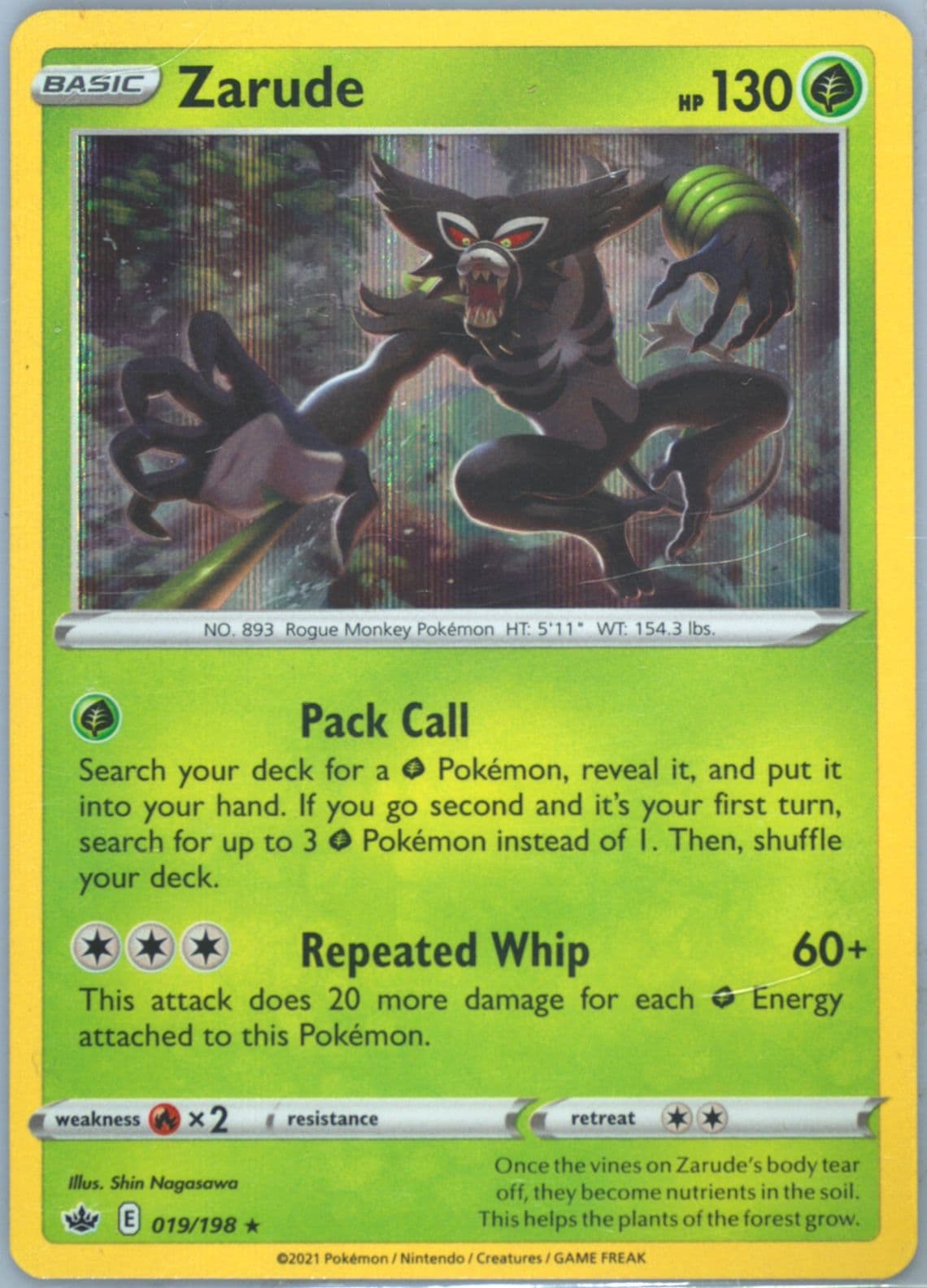 Zarude-Holo (019) 2021 Pokemon Sword & Shield Chilling Reign