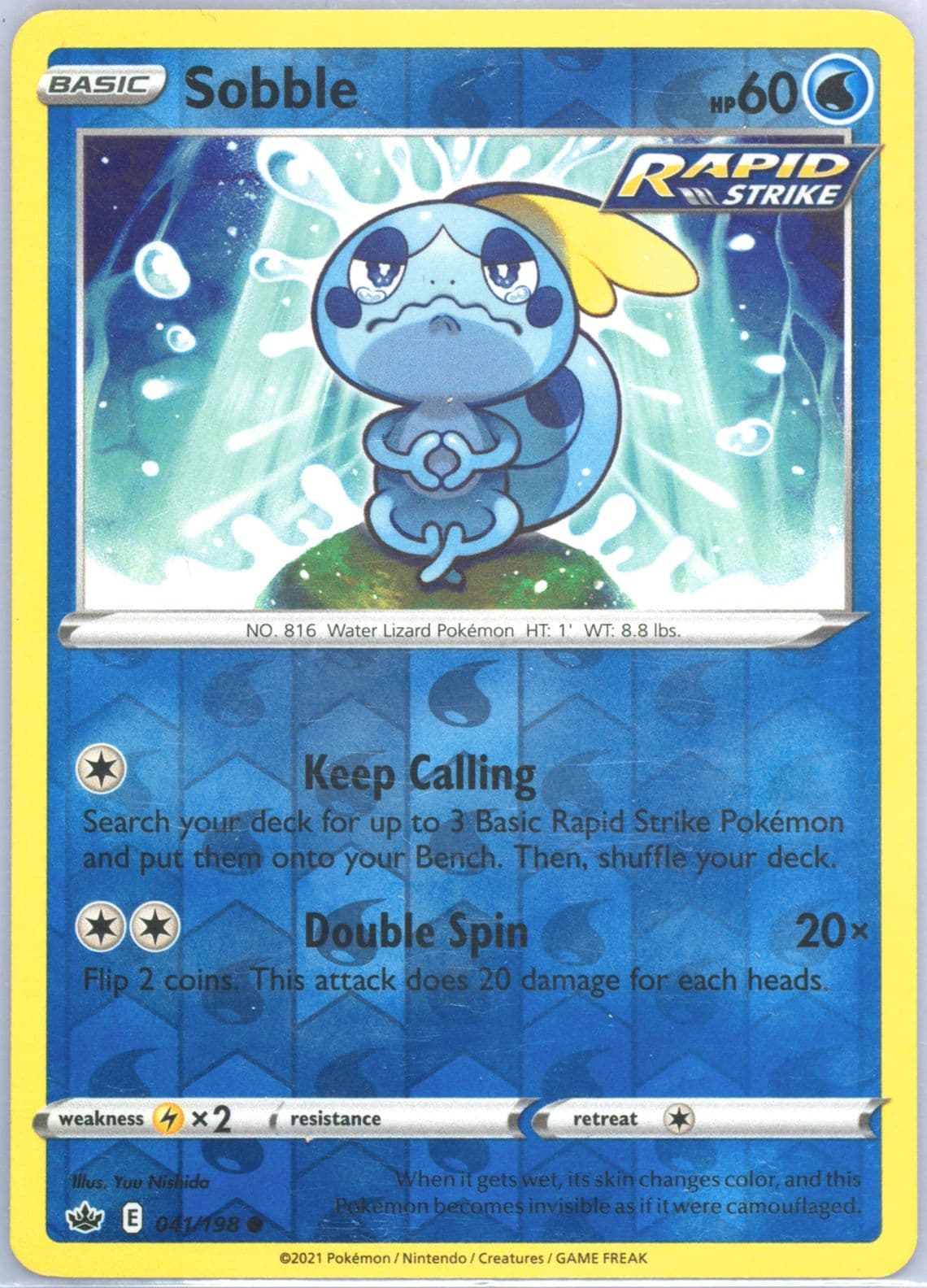 Sobble-Reverse Foil (041) 2021 Pokemon Sword & Shield Chilling Reign
