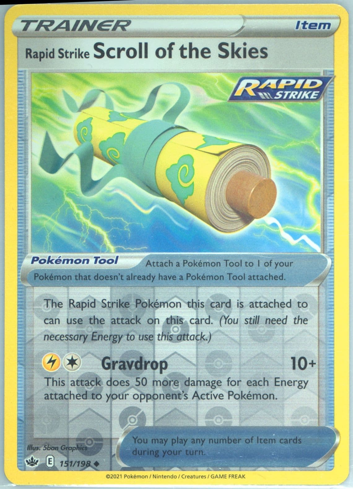 Rapid Strike Scroll of the Skies-Reverse Foil (151) 2021 Pokemon Sword & Shield Chilling Reign
