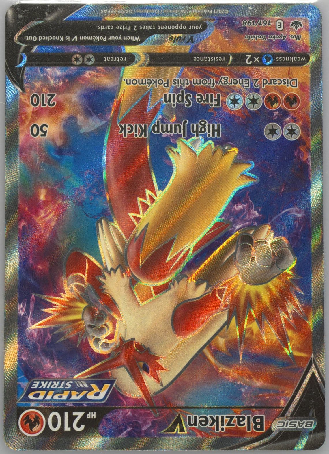 Full Art/Blaziken V (161) 2021 Pokemon Sword & Shield Chilling Reign