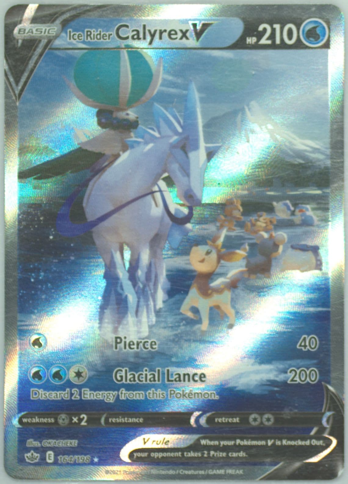 Full Art/Ice Rider Calyrex V (164) 2021 Pokemon Sword & Shield Chilling Reign