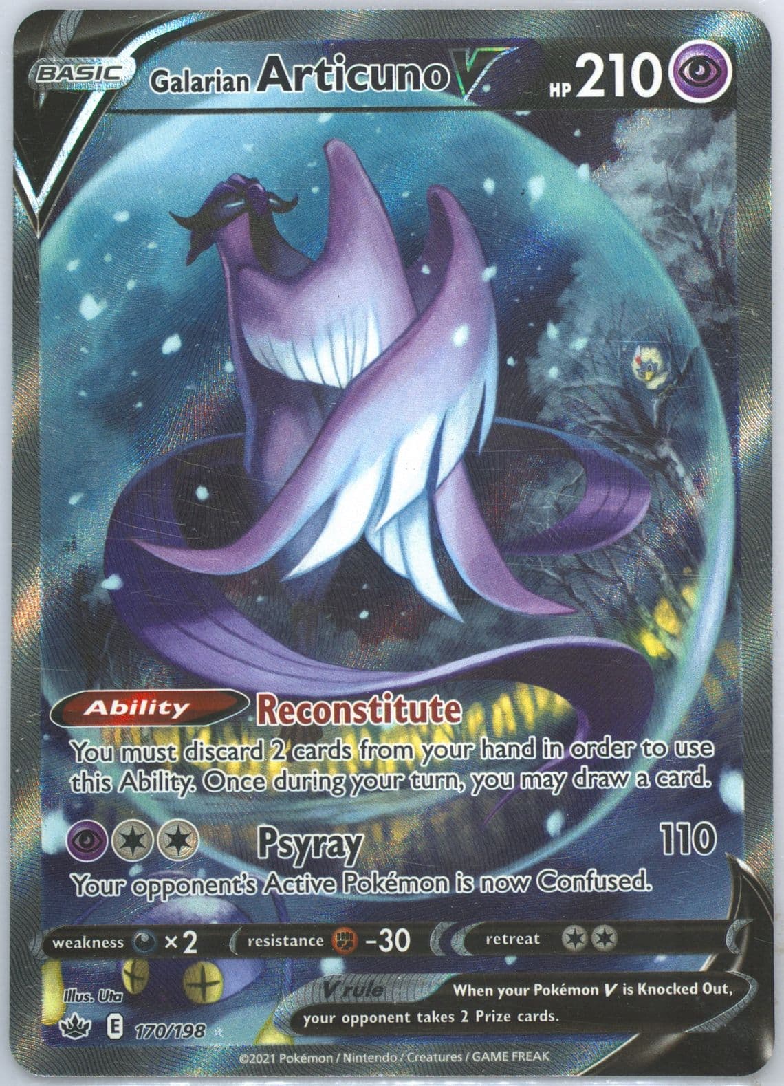 Full Art/Galarian Articuno V (170) 2021 Pokemon Sword & Shield Chilling Reign