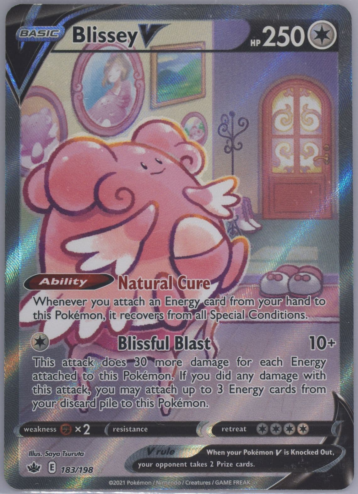 Full Art/Blissey V (183) 2021 Pokemon Sword & Shield Chilling Reign