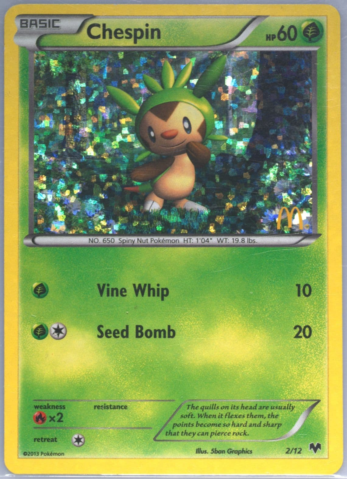 Chespin (2) 2014 Pokemon McDonald's Collection