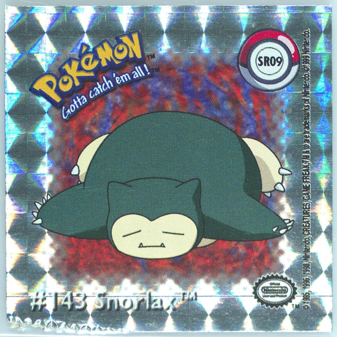 Snorlax (SR9) 1999 Pokemon Action Flipz Sticker Hologram