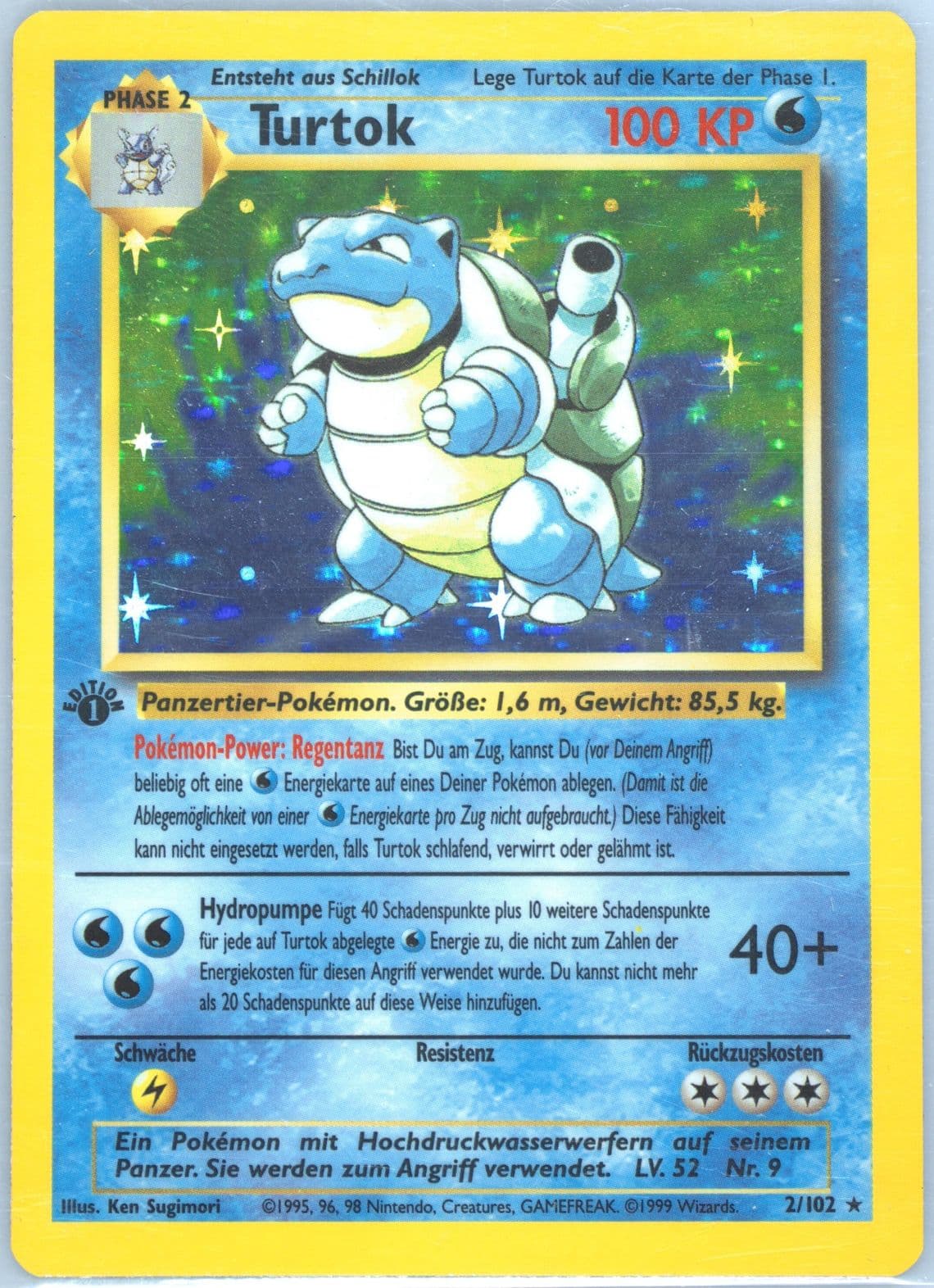 Turtok-Holo 1st Edition (2) 1999 Pokemon German