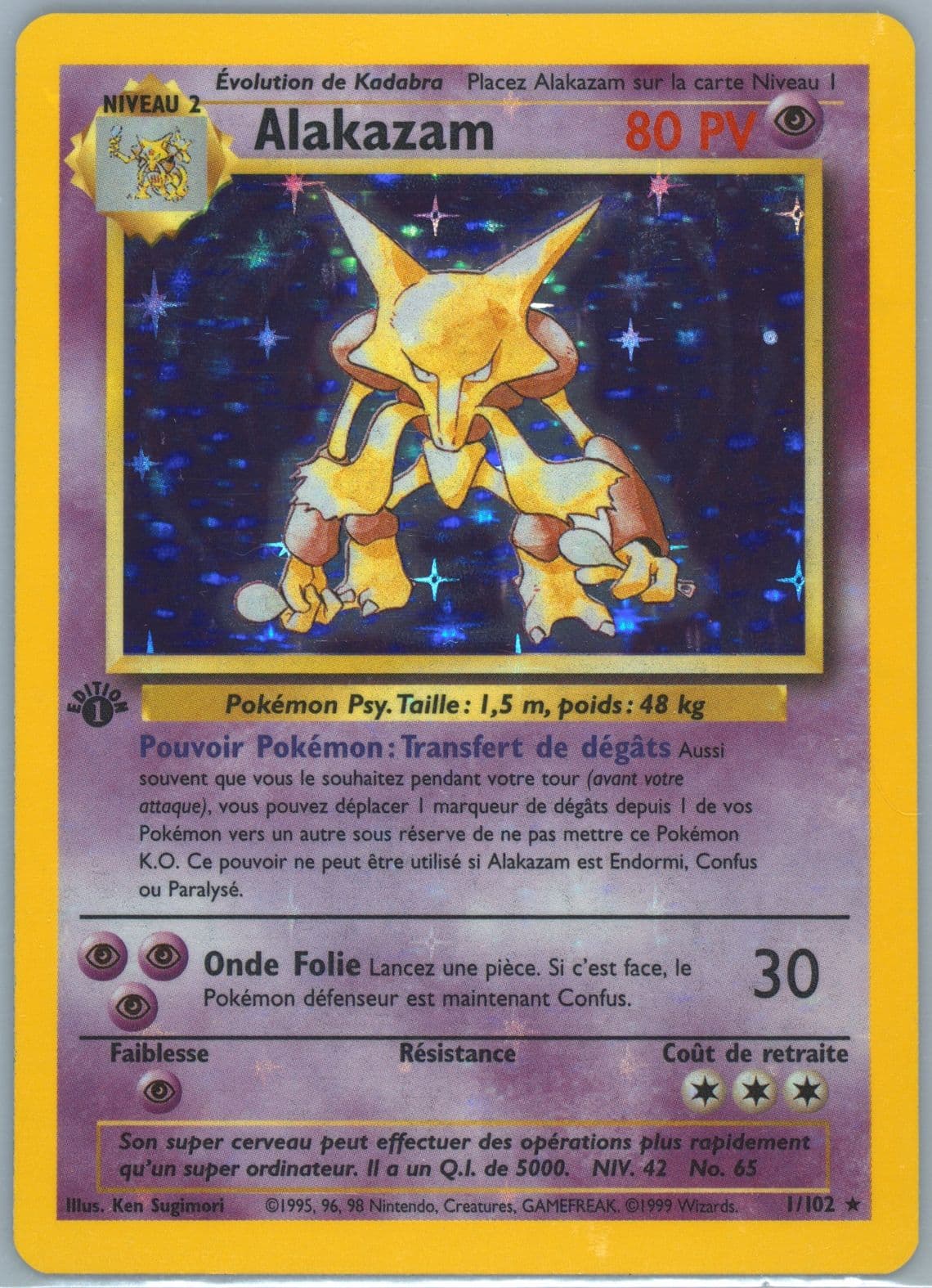 Alakazam-Holo 1st Edition (1) 1999 Pokemon French