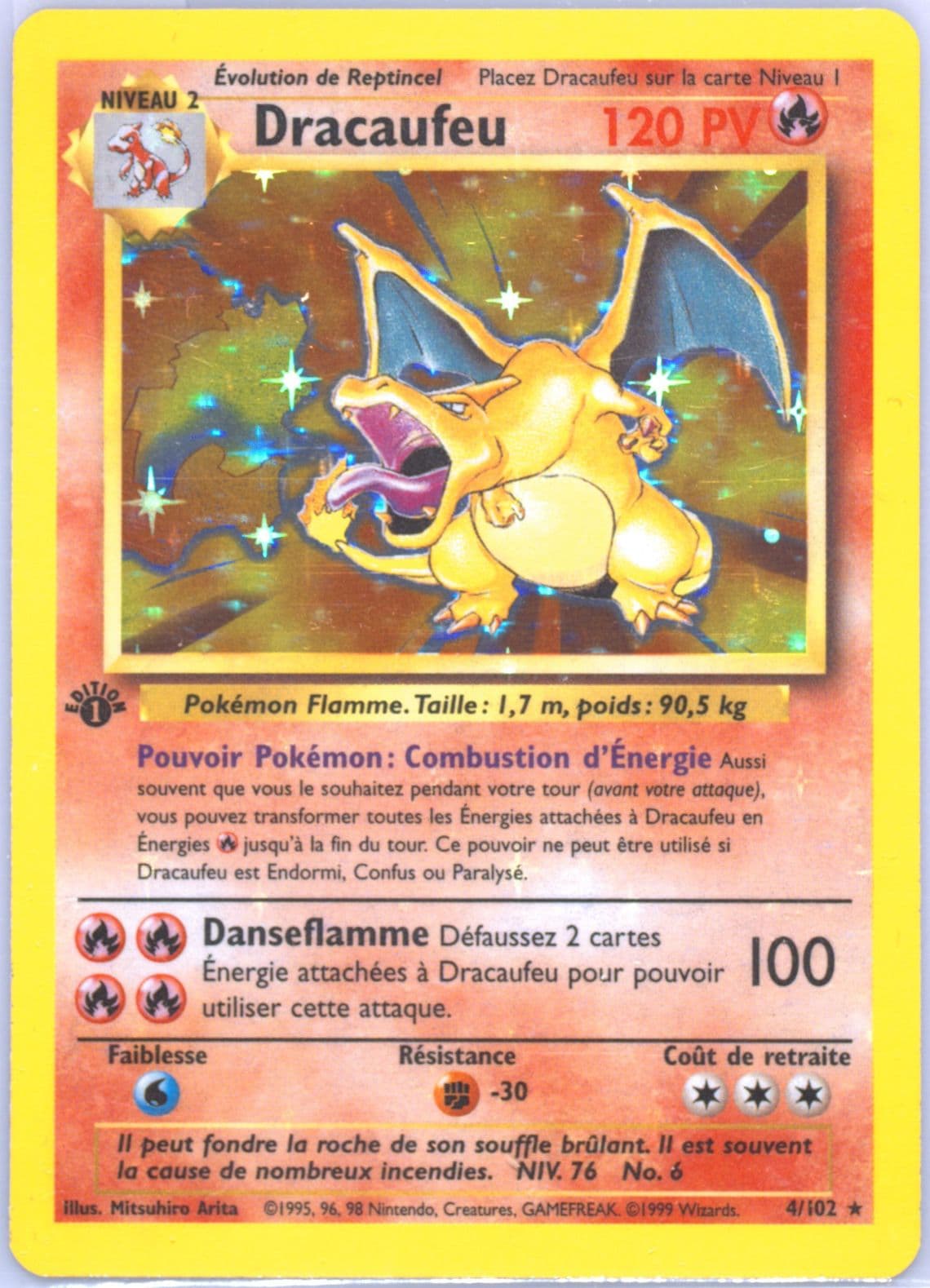Dracaufeu-Holo 1st Edition (4) 1999 Pokemon French