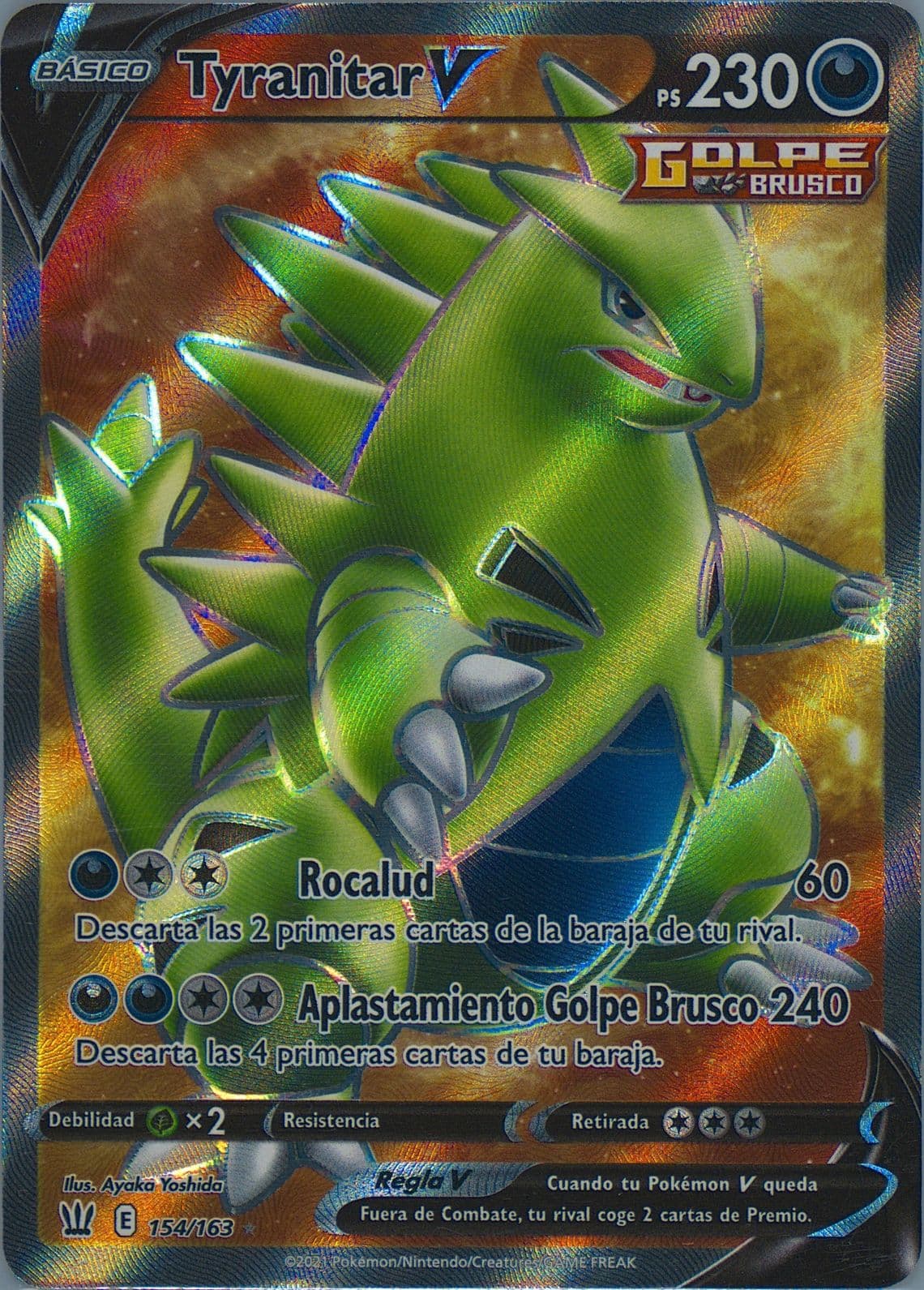 Full Art/Tyranitar V Spanish (154) 2021 Pokemon Sword & Shield Battle Styles