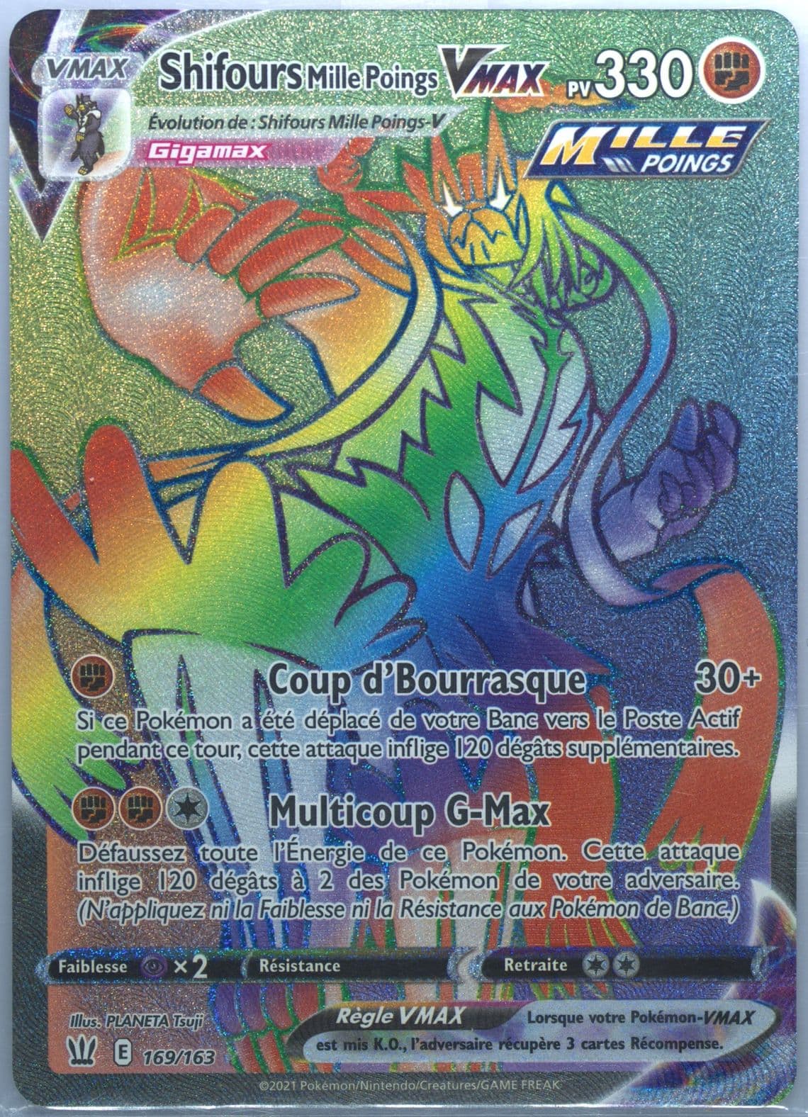 Full Art/Shifours Mille Poings Vmax French-Secret (169) 2021 Pokemon Sword & Shield Battle Styles