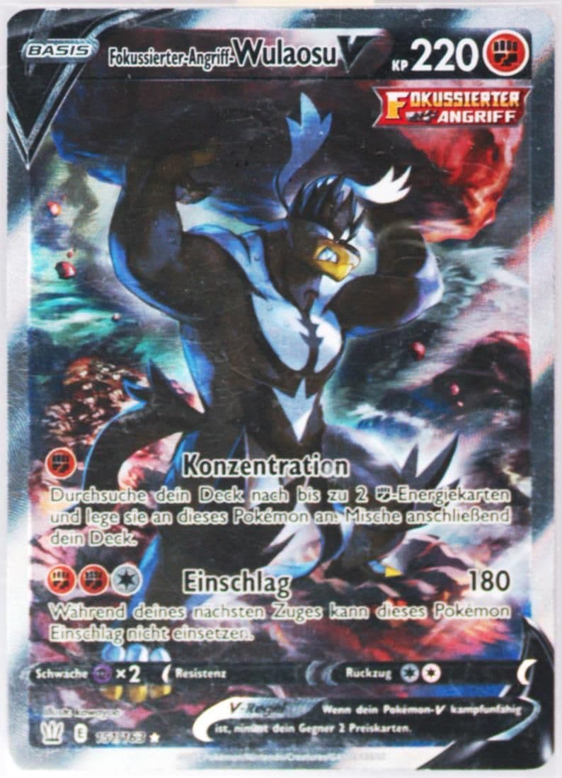 Full Art/Fokussierter-Angriff-Wulaosu V German (151) 2021 Pokemon Sword & Shield Battle Styles