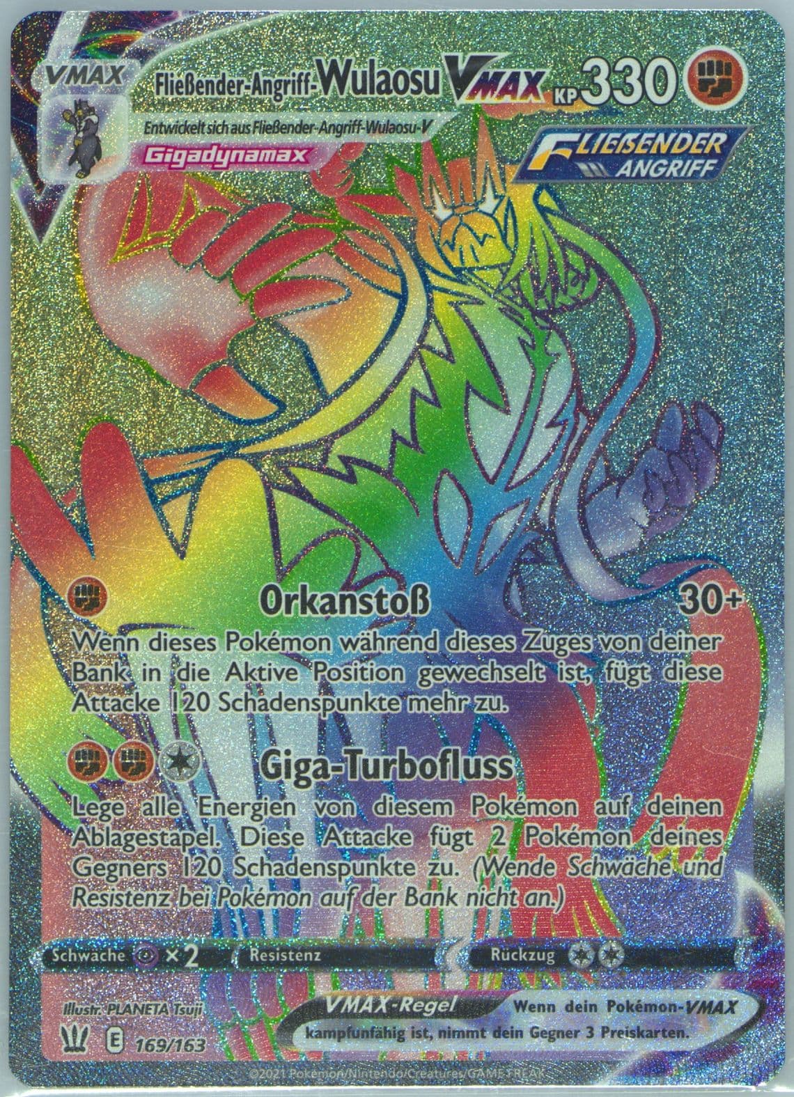 Full Art/Fliebender-Angriff-Wulaosu Vmax German-Secret (169) 2021 Pokemon Sword & Shield Battle Styles