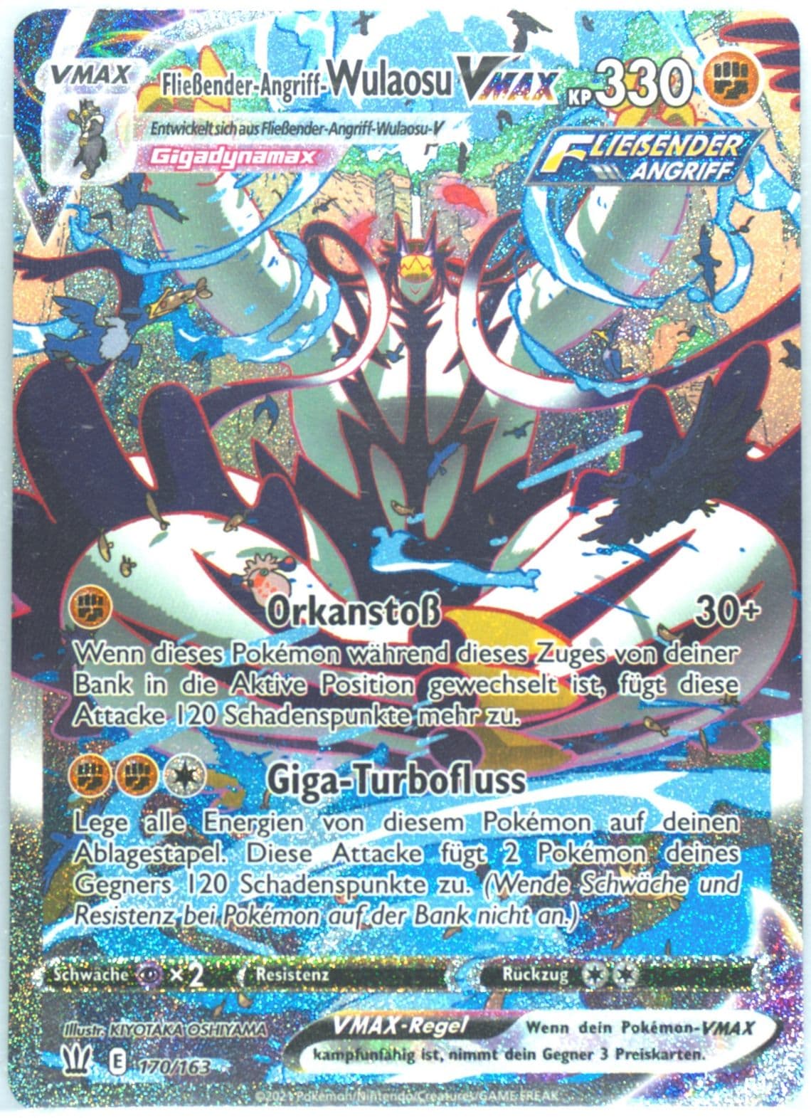 Full Art/Fliebender-Angriff-Wulaosu Vmax German-Secret (170) 2021 Pokemon Sword & Shield Battle Styles