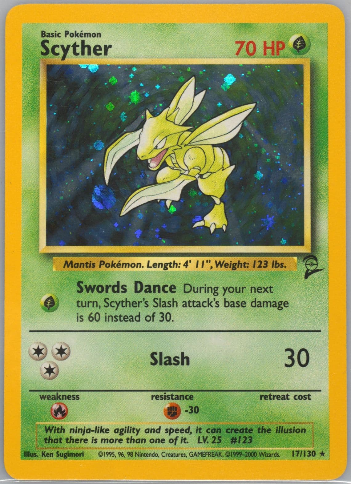 Scyther-Holo (17) 2000 Pokemon Game Base II