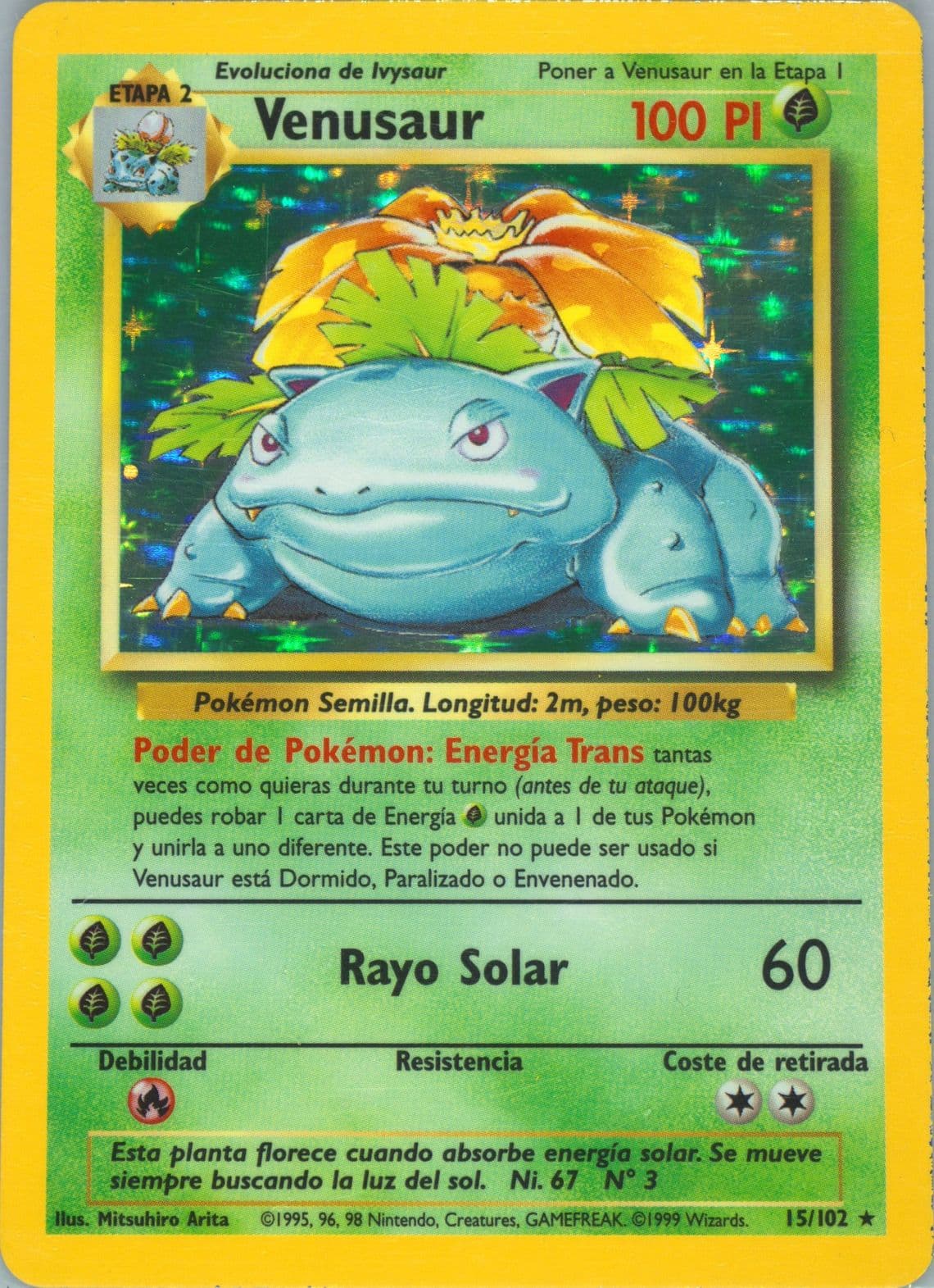 Venusaur-Holo (15) 1999 Pokemon Spanish