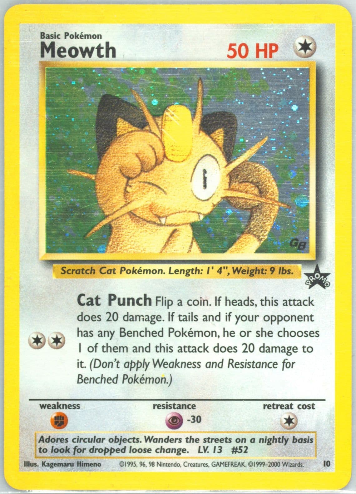 Meowth-Holo Game Boy (10) 2000 Pokemon Promo Black Star