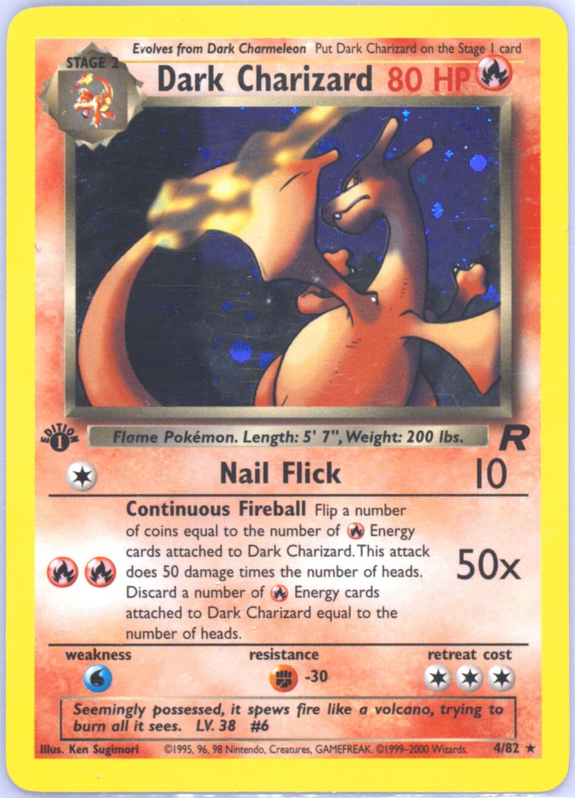 Dark Charizard-Holo 1st Edition (4) 2000 Pokemon Rocket
