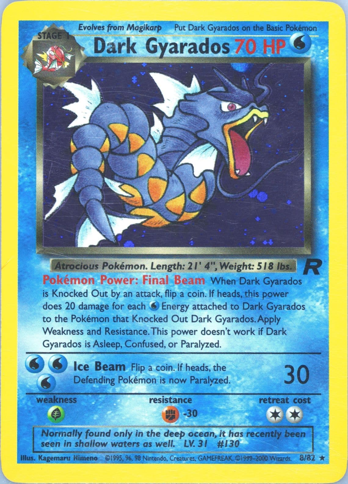 Dark Gyarados-Holo (8) 2000 Pokemon Rocket