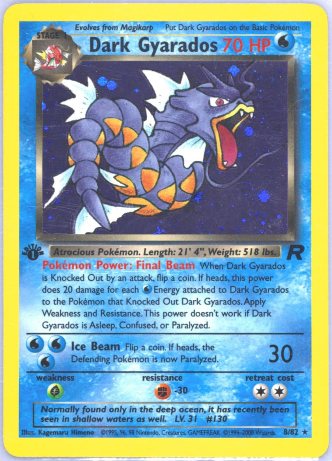 Dark Gyarados-Holo 1st Edition (8) 2000 Pokemon Rocket