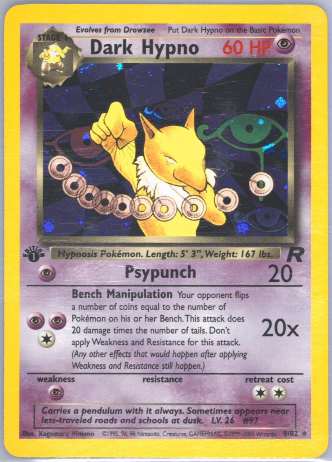 Dark Hypno-Holo 1st Edition (9) 2000 Pokemon Rocket