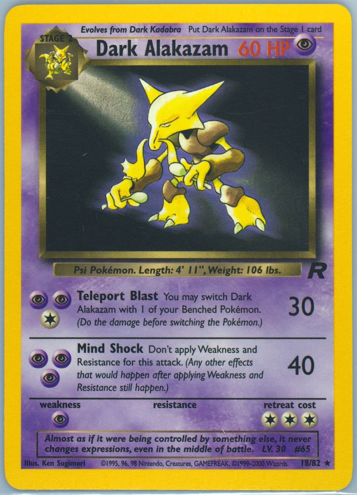 Dark Alakazam (18) 2000 Pokemon Rocket