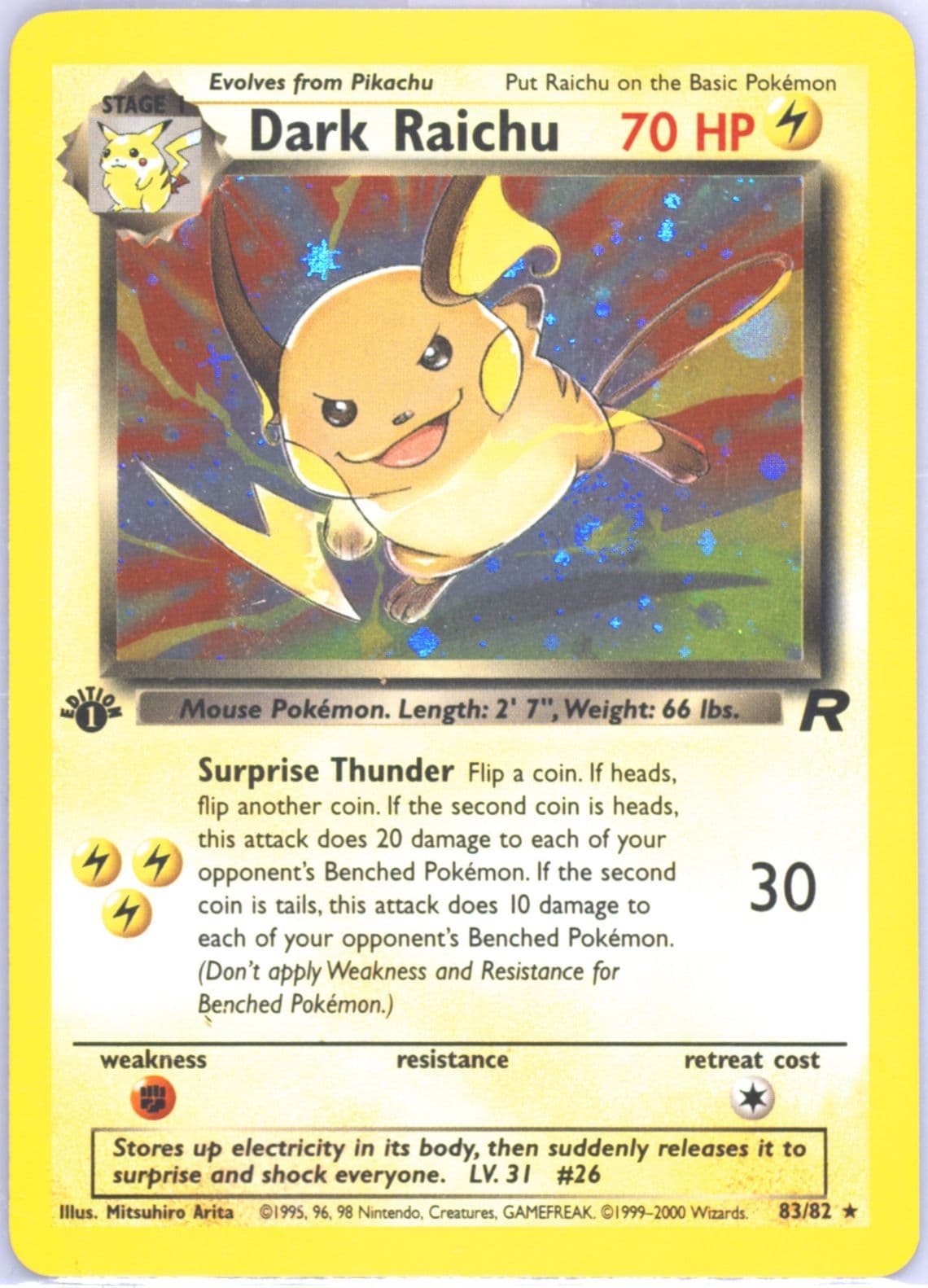 Dark Raichu-Holo 1st Edition (83) 2000 Pokemon Rocket