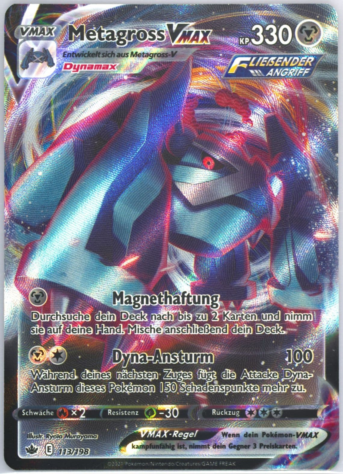 Full Art/Metagross Vmax German (113) 2021 Pokemon Sword & Shield Chilling Reign