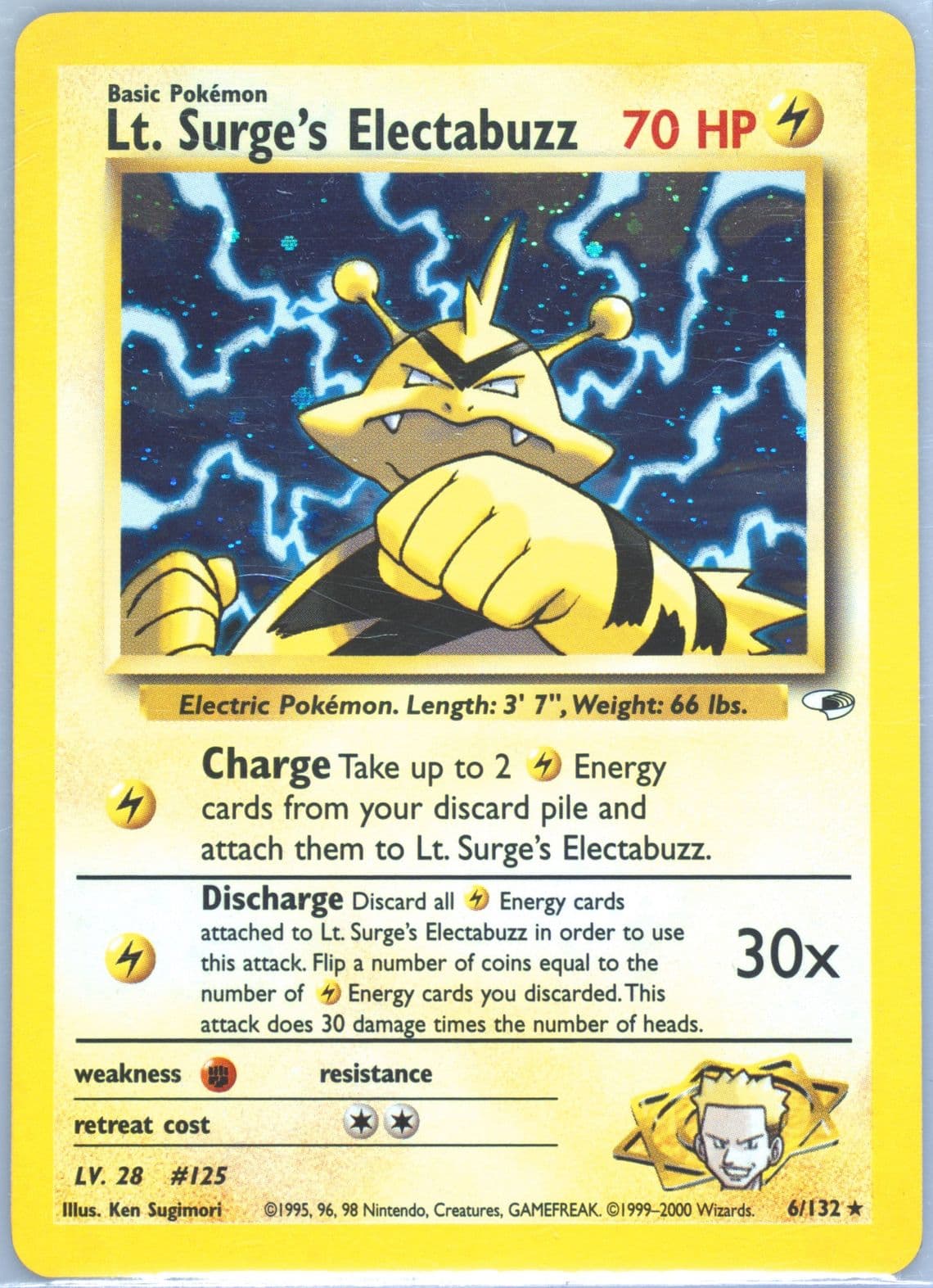 LT. Surge's Electabuzz Holo (6) 2000 Pokemon Gym Heroes