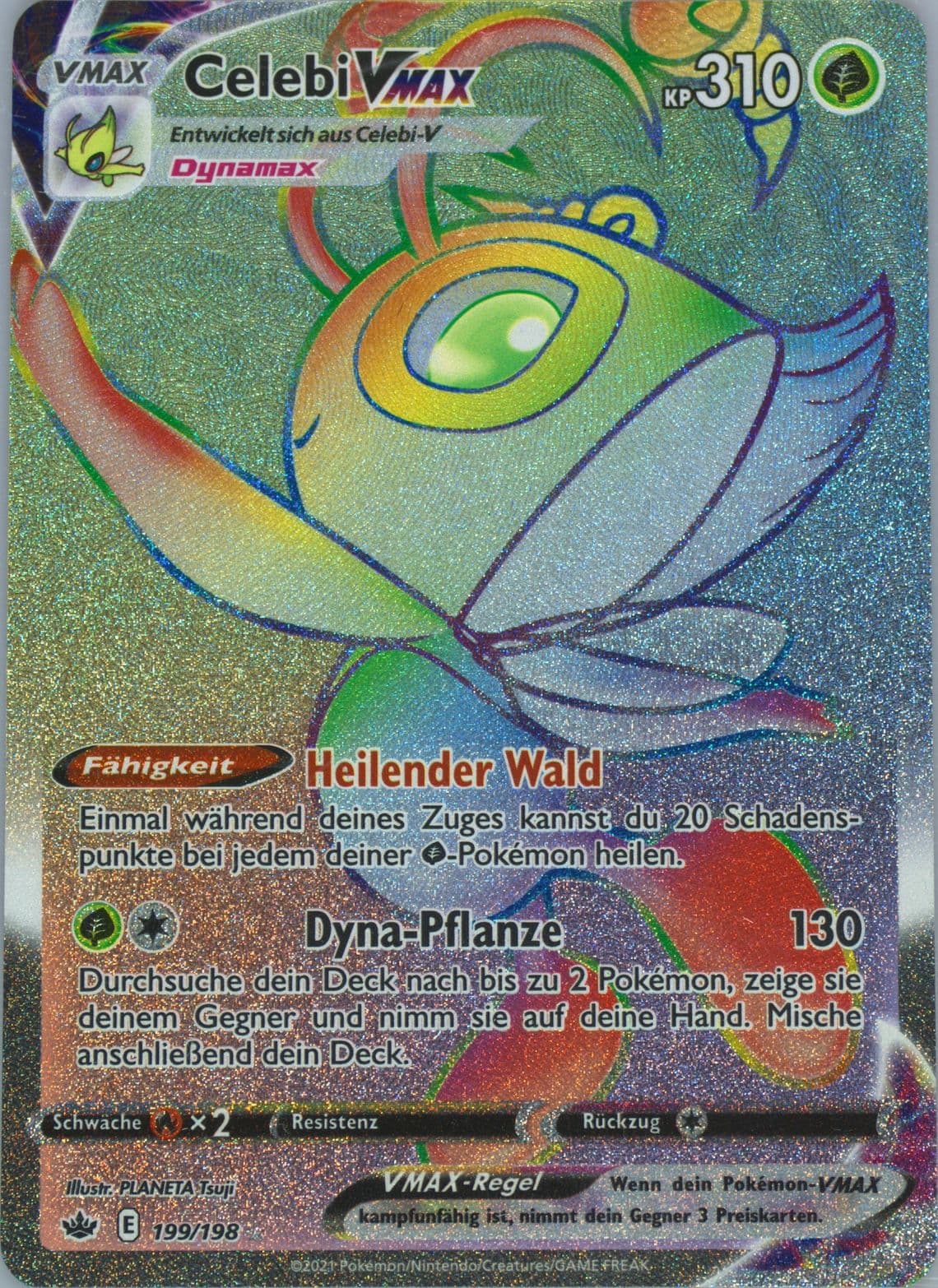 Full Art/Celebi Vmax German-Secret (199) 2021 Pokemon Sword & Shield Chilling Reign