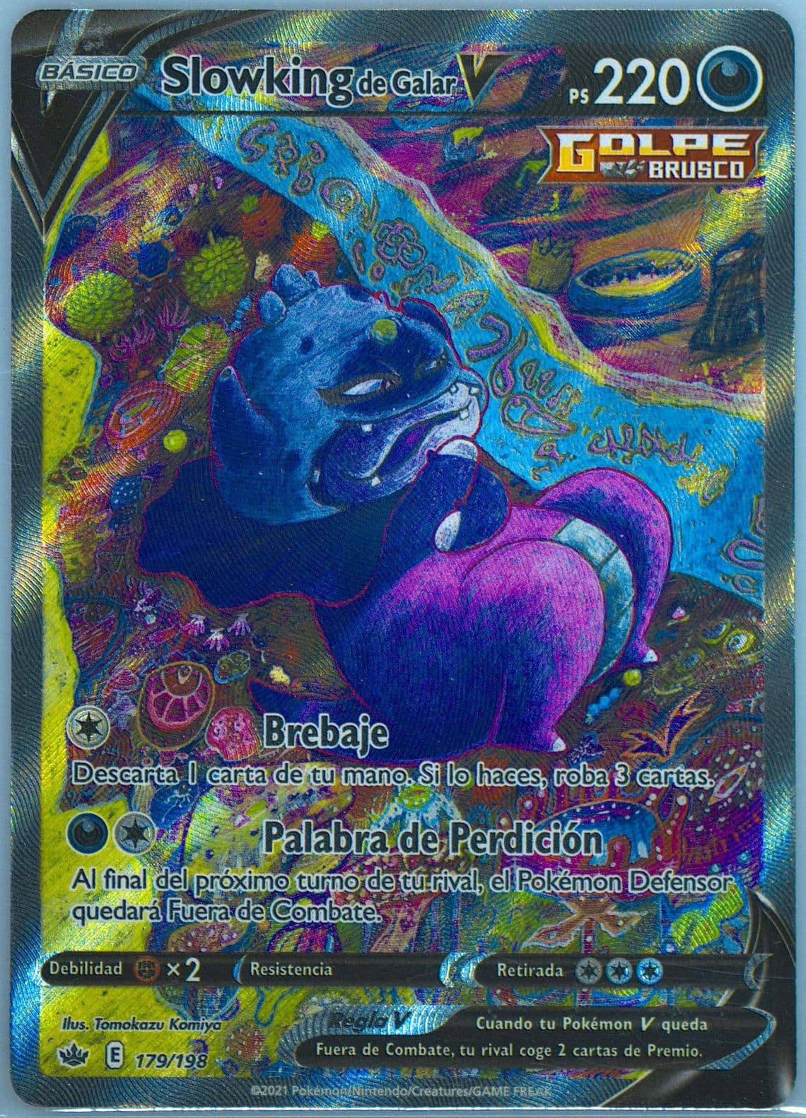 Full Art/Slowking de Galar V Spanish (179) 2021 Pokemon Sword & Shield Chilling Reign