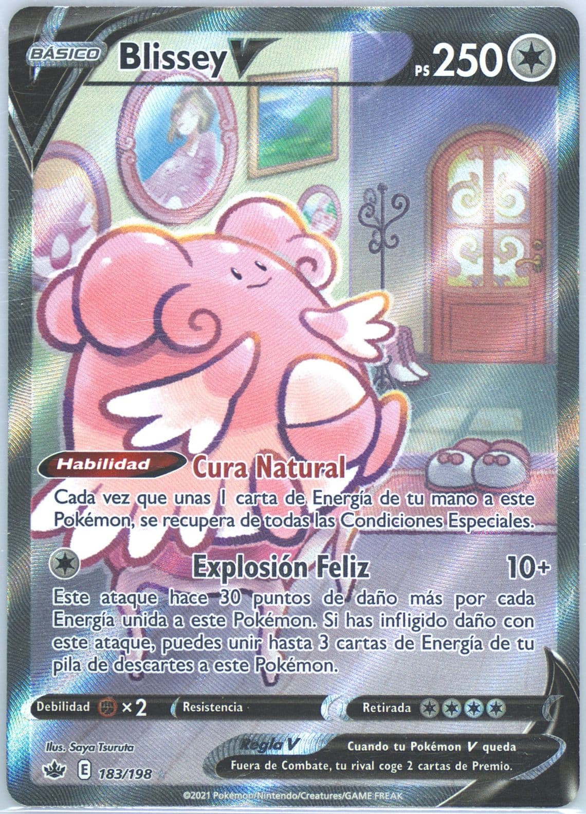 Full Art/Blissey V Spanish (183) 2021 Pokemon Sword & Shield Chilling Reign