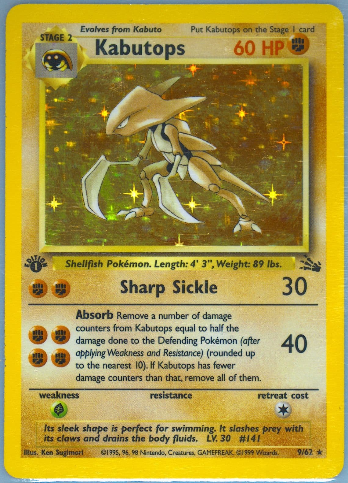 Kabutops-Holo 1st Edition (9) 1999 Pokemon Fossil