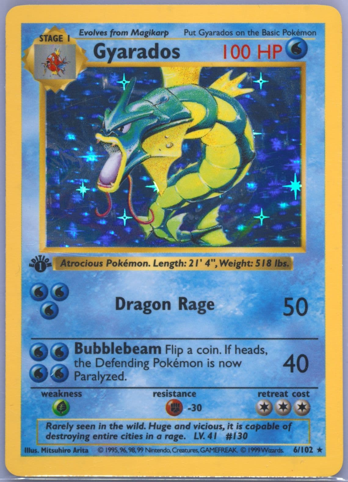 Gyarados-Holo 1st Edition (6) 1999 Pokemon Game