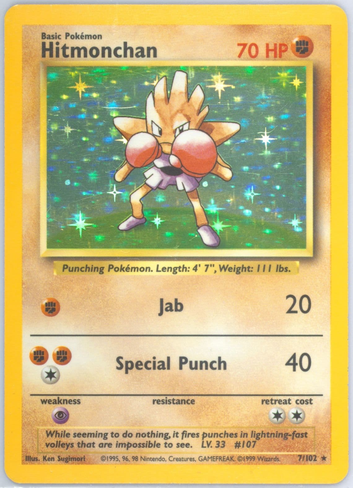 Hitmonchan-Holo (7) 1999 Pokemon Game