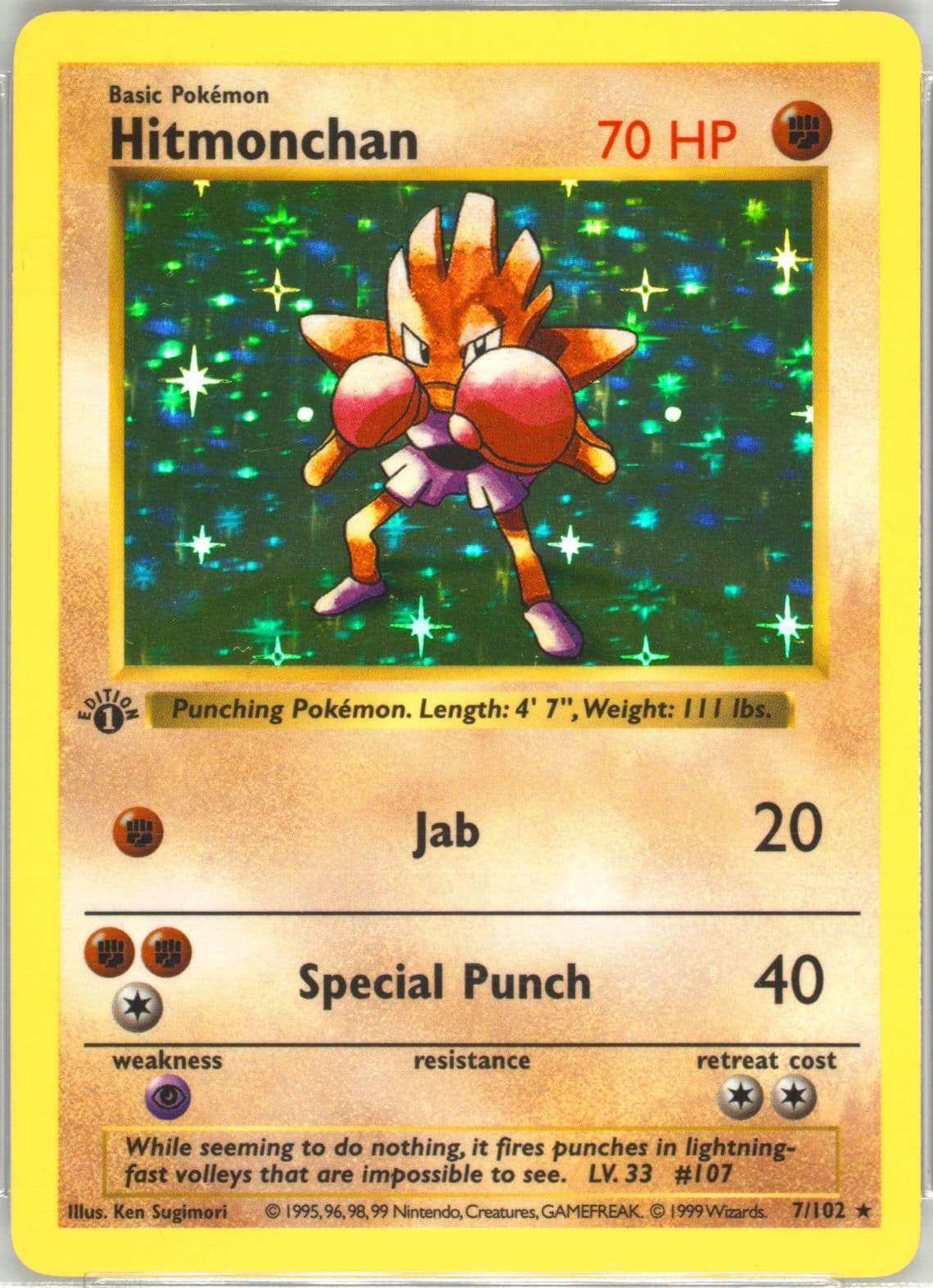 Hitmonchan-Holo 1st Edition (7) 1999 Pokemon Game