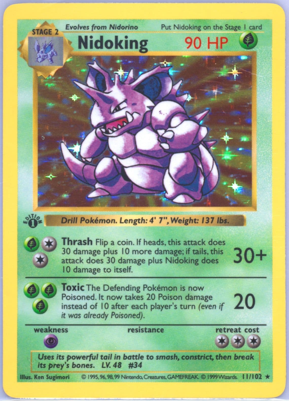 Nidoking-Holo 1st Edition (11) 1999 Pokemon Game