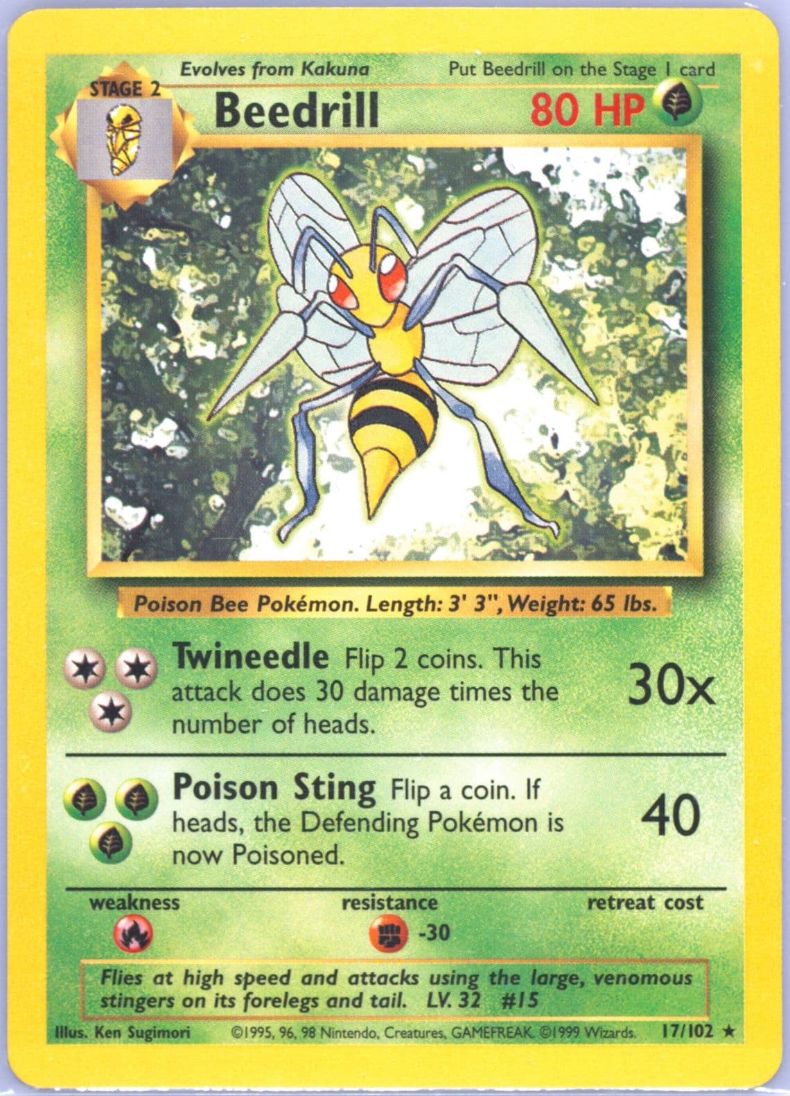 Beedrill (17) 1999 Pokemon Game