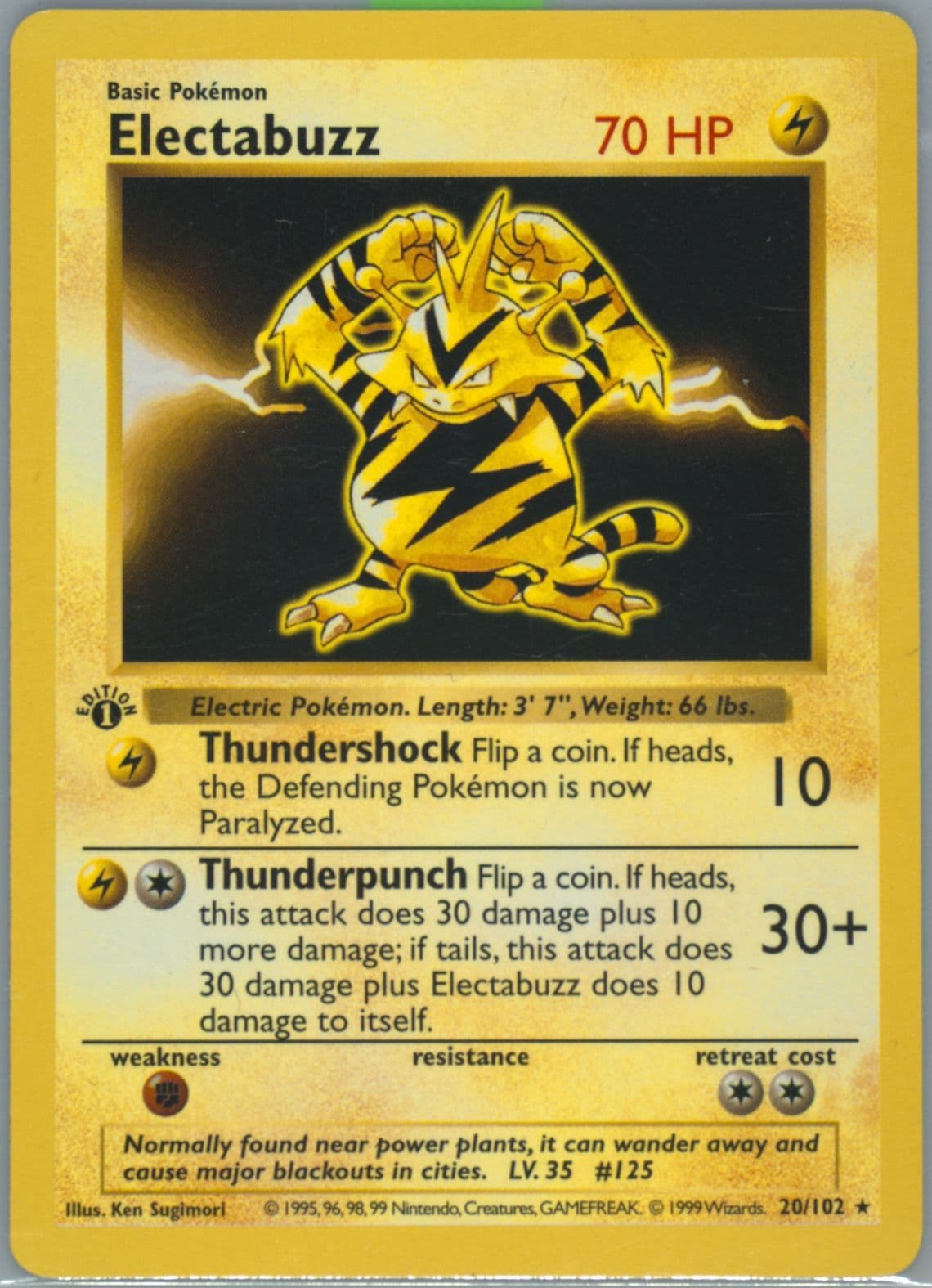 Electabuzz 1st Edition (20) 1999 Pokemon Game