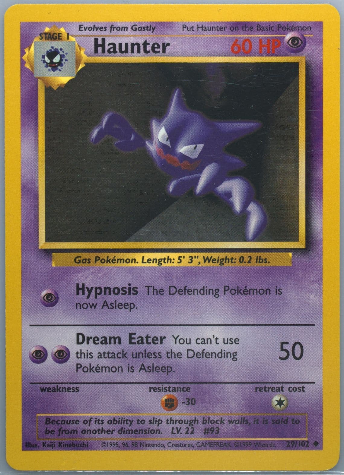 Haunter (29) 1999 Pokemon Game