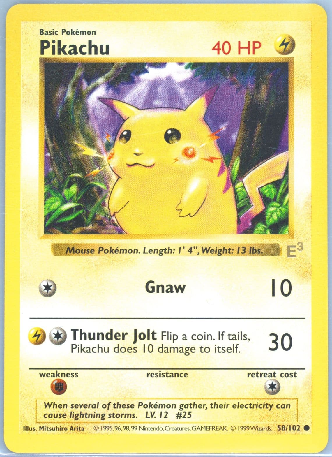 Pikachu E3 Stamp-Red Cheeks (58) 1999 Pokemon Game