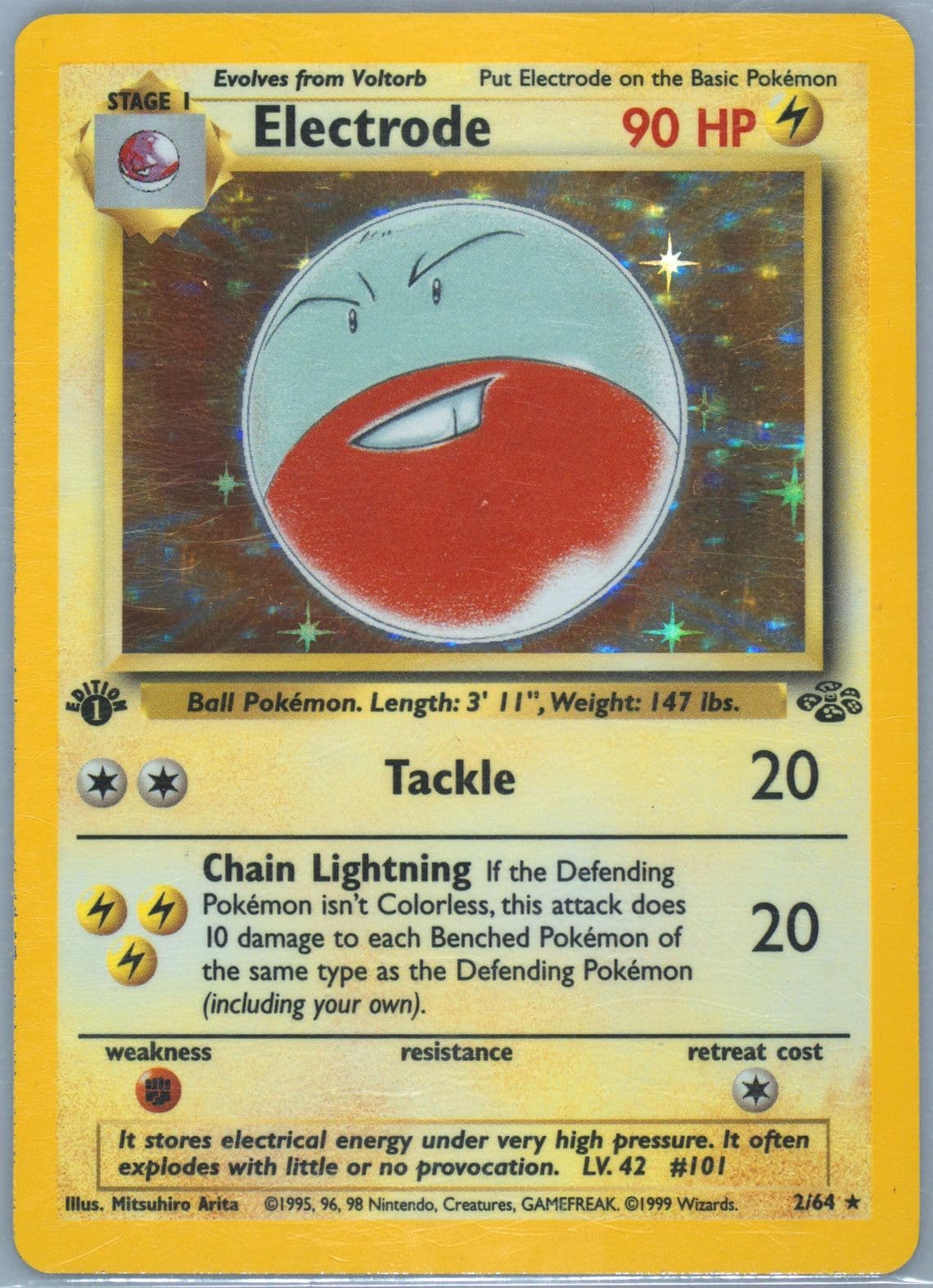 Electrode-Holo 1st Edition (2) 1999 Pokemon Jungle