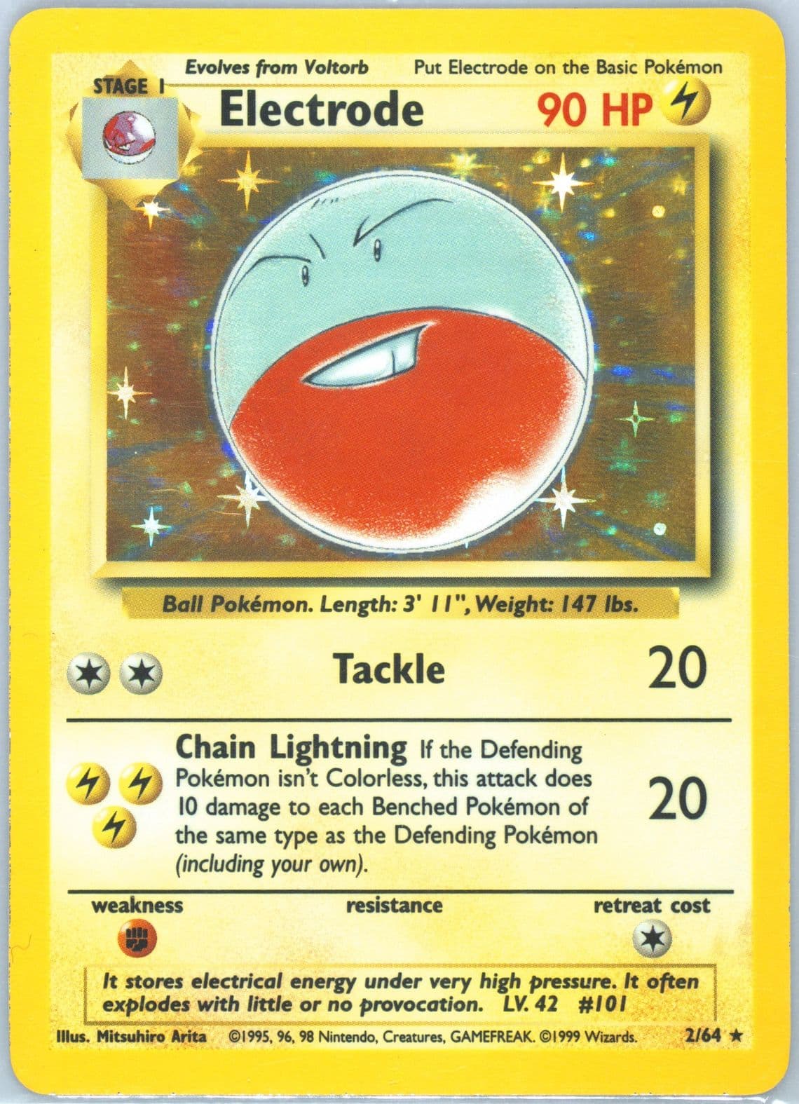 Electrode-Holo No Symbol (2) 1999 Pokemon Jungle