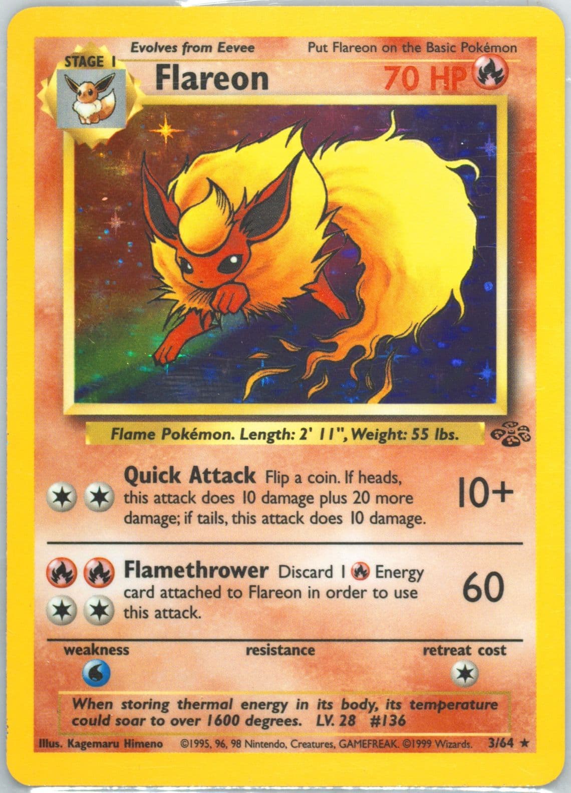 Flareon-Holo (3) 1999 Pokemon Jungle