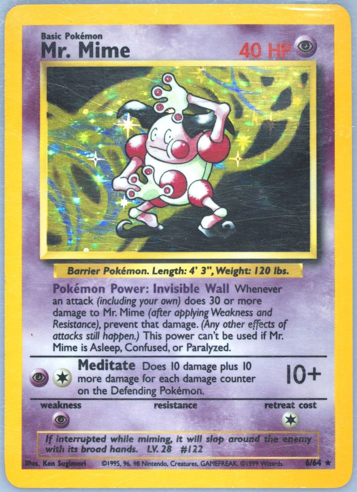 Mr. Mime-Holo No Symbol (6) 1999 Pokemon Jungle