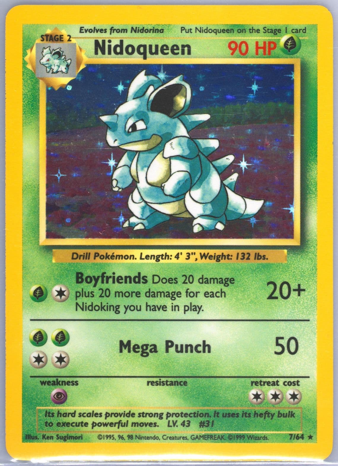 Nidoqueen-Holo No Symbol (7) 1999 Pokemon Jungle