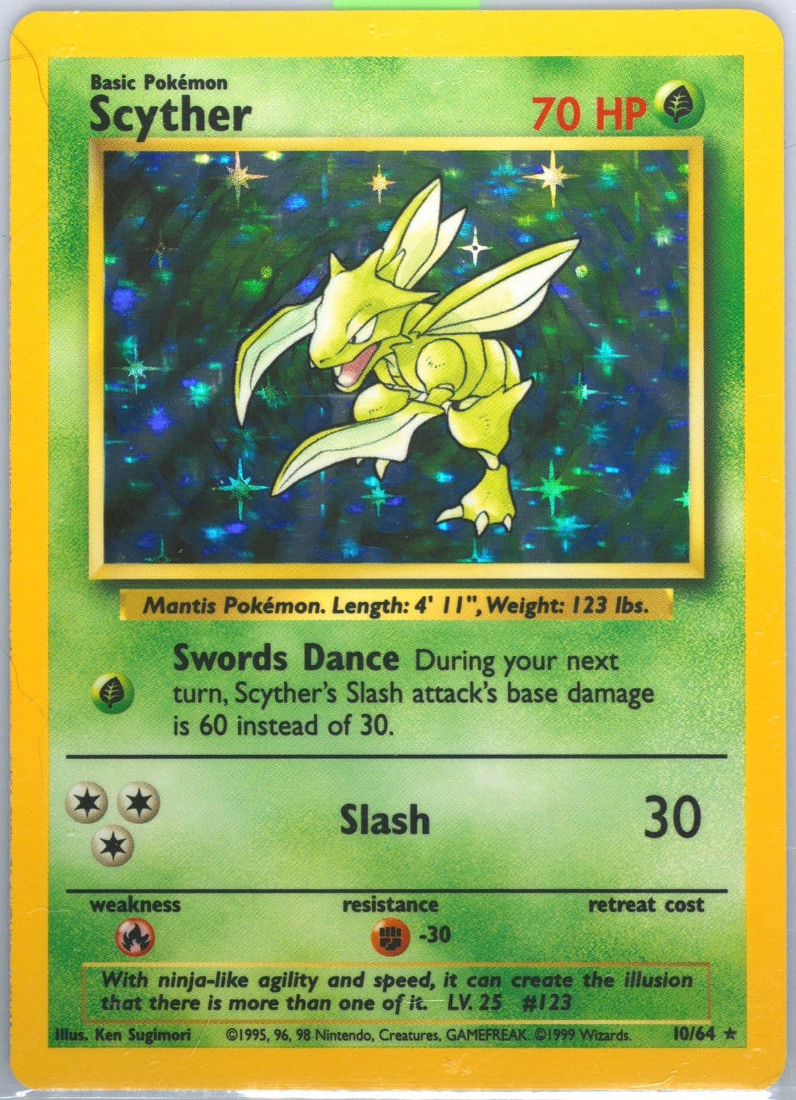 Scyther-Holo No Symbol (10) 1999 Pokemon Jungle